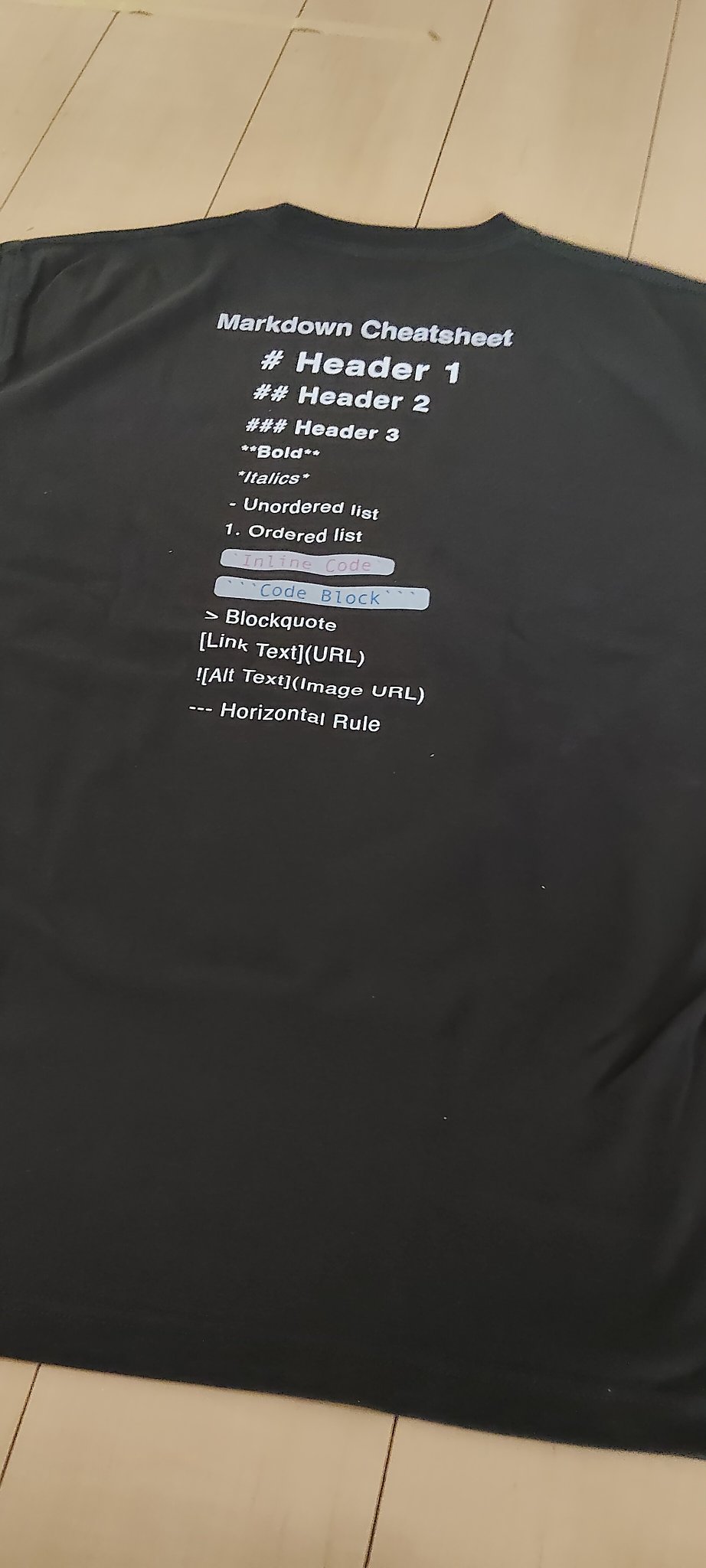 Bokuchi Tシャツの背面